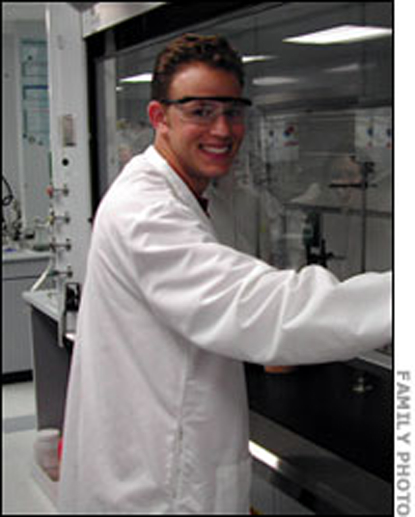 Jarrod Davidson in the lab - Family Photo